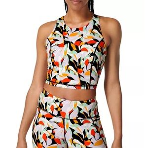 Sweaty Betty Printed High Neck Crop top